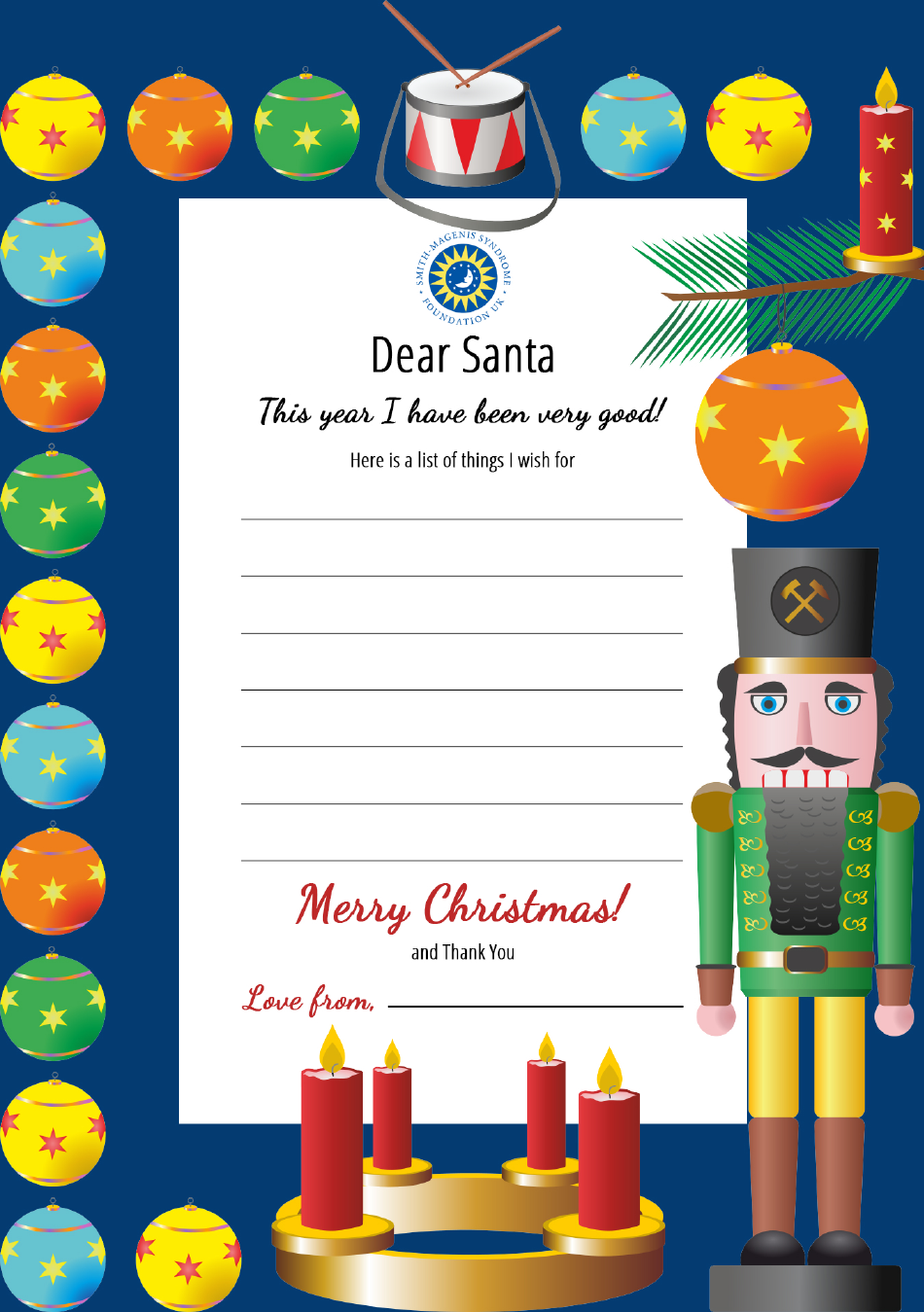 Dear Santa Letter Template, Page 1