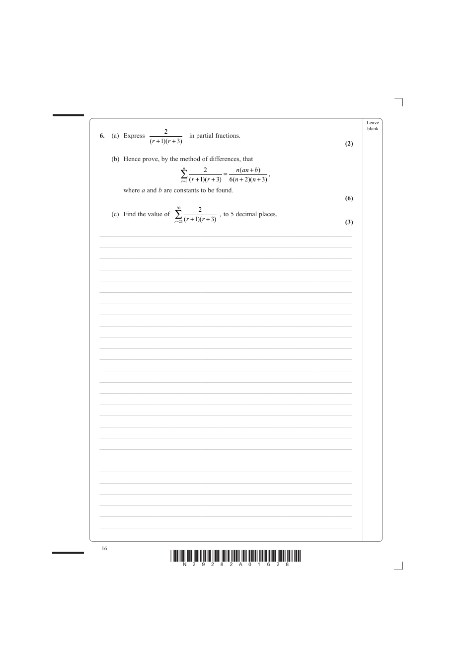 June 2008 Edexcel Gce Further Pure Mathematics Fp1 - Advanced / Advanced Subsidiary, Page 16