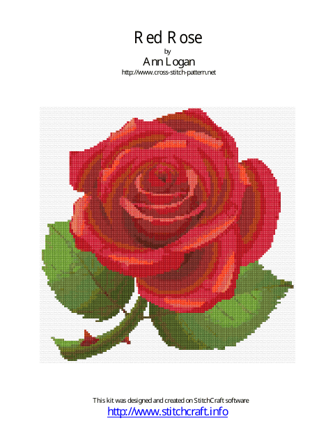 Red Rose Cross-stitch Pattern Download Pdf