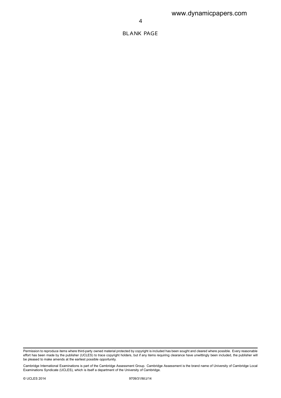 May / June 2014 Cambridge International Examinations: Mathematics Paper 3 Pure Mathematics 3 (P3), Page 4