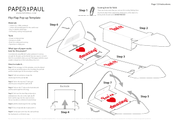 Document preview: Flip-Flap Pop-Up Template - Paperpaul