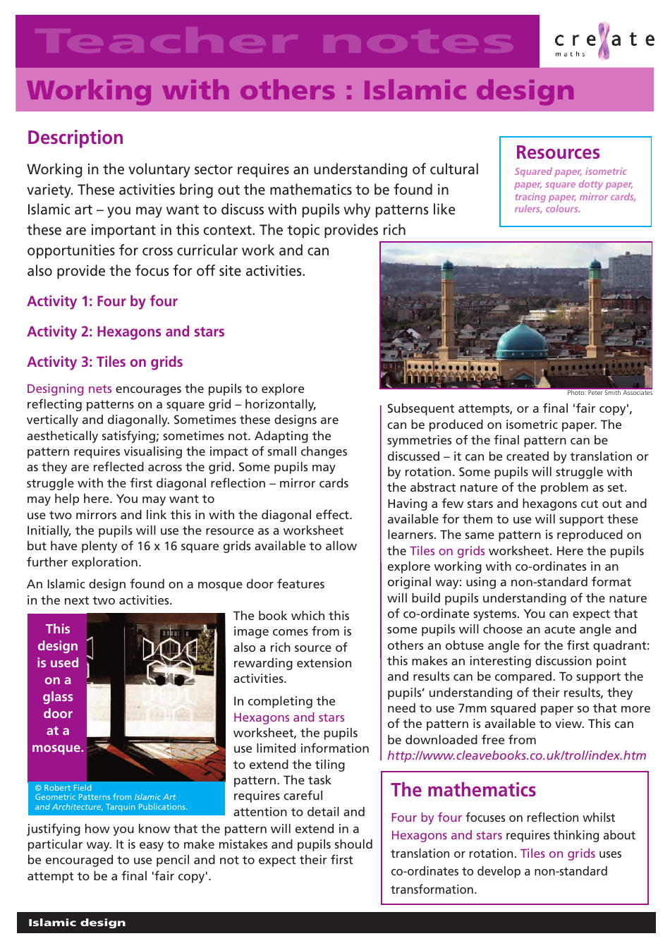 Islamic Art Tiling Worksheet - Robert Field, Page 4