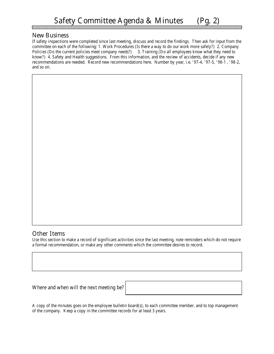 Safety Committee Agenda & Minutes Template Download Fillable PDF