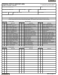 Form NAVMC10154 &quot;Personal Effects Inventory&quot;