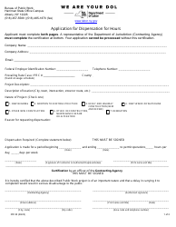 Document preview: Form PW30 Application for Dispensation for Hours - New York