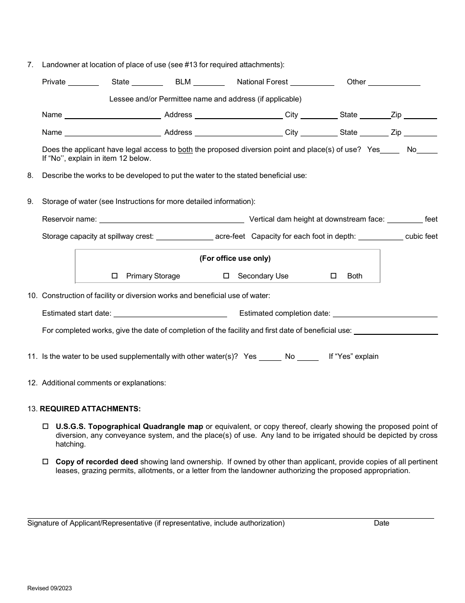 Amendment Application for Permit to Appropriate Public Water of the State of Arizona or to Construct a Reservoir - Arizona, Page 2