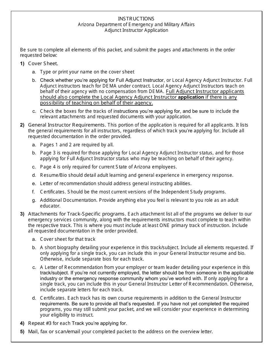 Adjunct Instructor General Application - Arizona, Page 3