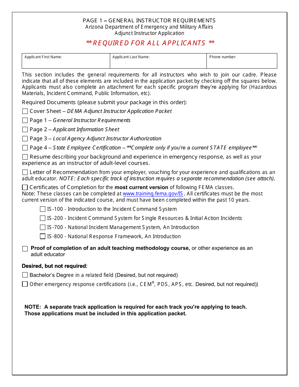 Adjunct Instructor General Application - Arizona, Page 4