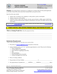 Zoning Permit Application Form - City of Petaluma, California
