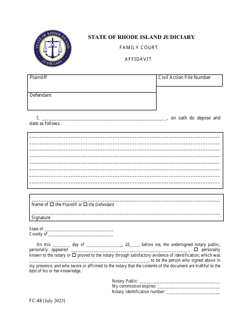 Form FC-48  Printable Pdf
