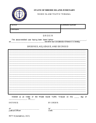 Document preview: Form RITT-5 Order - Rhode Island