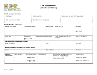 Cis Assessment (Initial/Re-enrollment) - Hawaii
