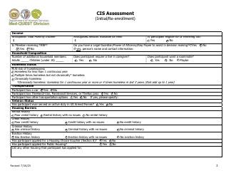 Cis Assessment (Initial/Re-enrollment) - Hawaii, Page 2
