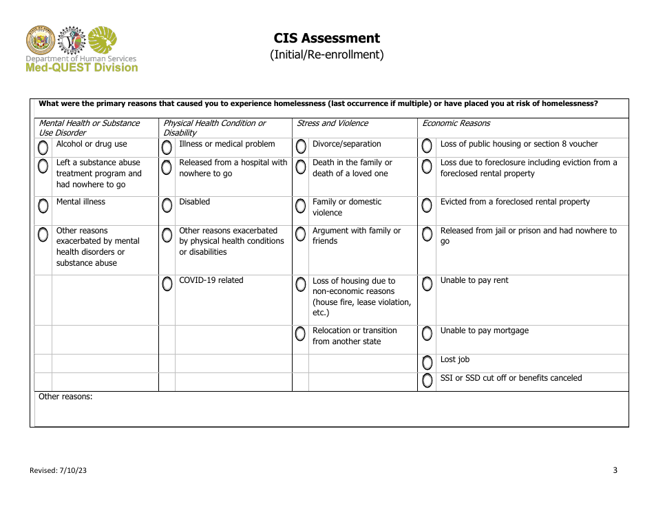 Cis Assessment (Initial / Re-enrollment) - Hawaii, Page 3