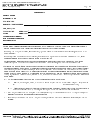 Form DES-OE-0102.1 Bid to the Department of Transportation - California