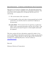 Certificate of Amendment of Certificate of Incorporation - Delaware, Page 2