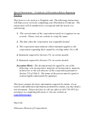 Certificate of Dissolution Before Beginning Business (Section 274) - Delaware, Page 2
