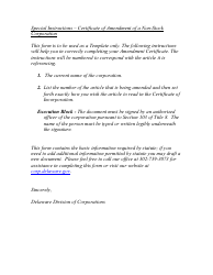 Certificate of Amendment for Non-stock Corporation - Delaware, Page 2