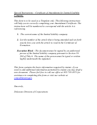 Certificate of Amendment of Certificate of Formation - Delaware, Page 2