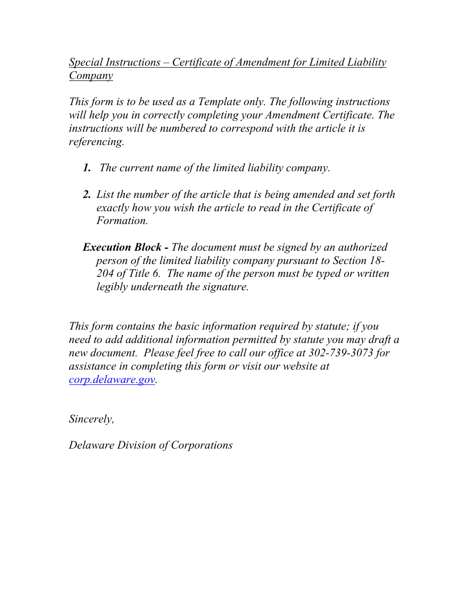 Certificate of Amendment of Certificate of Formation - Delaware, Page 2