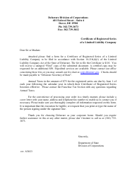 Document preview: Certificate of Registered Series of Limited Liability Company - Delaware