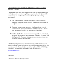 Certificate of Registered Series of Limited Liability Company - Delaware, Page 2