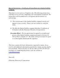 Certificate of Cancellation of Limited Liability Company - Delaware, Page 2