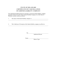 Certificate of Cancellation of Limited Liability Company - Delaware, Page 3