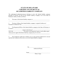 Certificate of Revival of Limited Liability Company - Delaware, Page 3