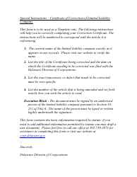 Certificate of Correction of a Limited Liability Company - Delaware, Page 2