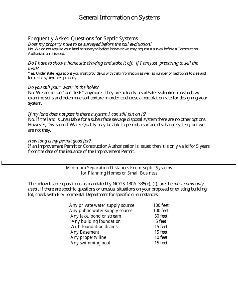 Soil / Site Evaluation Procedures - Stanly County, North Carolina, Page 2