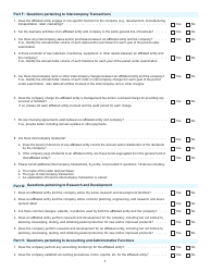 Form I-099 Unitary Questionnaire for Affiliated Entities - Wisconsin, Page 3