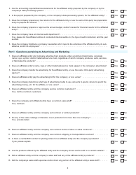 Form I-099 Unitary Questionnaire for Affiliated Entities - Wisconsin, Page 4