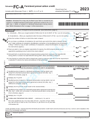 Form I-025AI Schedule FC-A Farmland Preservation Credit - Draft - Wisconsin