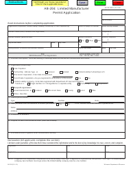 Form AB-204 Limited Manufacturer Permit Application - Wisconsin