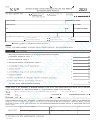 Form 1CNP (IP-031) Composite Wisconsin Individual Income Tax Return for Nonresident Partners - Draft - Wisconsin