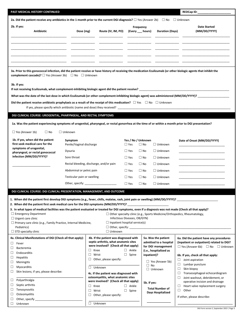 Disseminated Gonococcal Infection Case Report Form Download Fillable ...