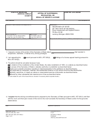 Form CC295 Appeal of Suspension, Revocation, or Denial of Driver&#039;s License - Michigan