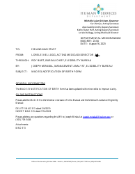 Form MAD313 Notification of Birth - New Mexico