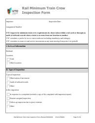 Document preview: Form RSS06 Rail Minimum Train Crew Inspection Form - Washington