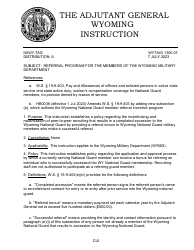 Application for Guard Member to Refer Prospective Recruit - Wyoming National Guard Referral Bonus Program - Wyoming