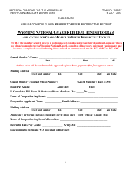 Application for Guard Member to Refer Prospective Recruit - Wyoming National Guard Referral Bonus Program - Wyoming, Page 3