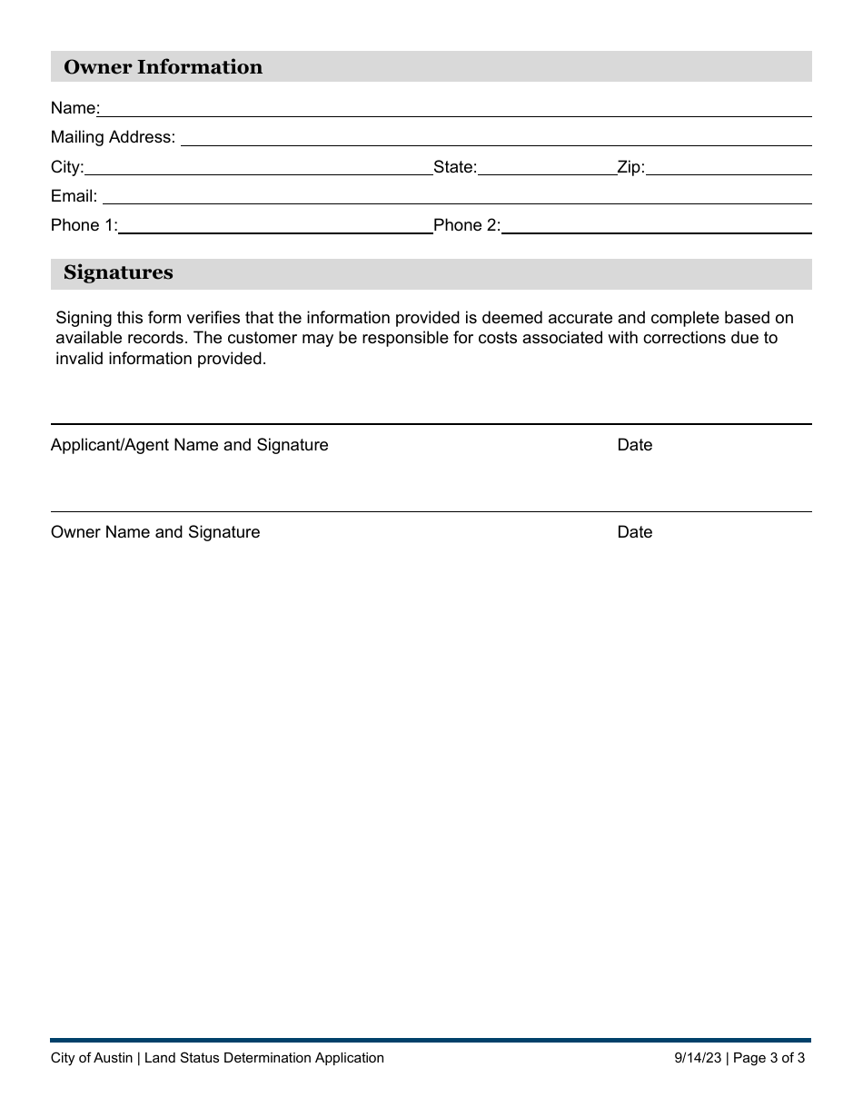 Land Status Determination Application - Platting Exception - City of Austin, Texas, Page 3