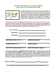 Application Signature Form - Georgia Teacher of the Year Program - Georgia (United States)