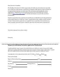 Document preview: Request for Individual Pesticide Application Notification - California