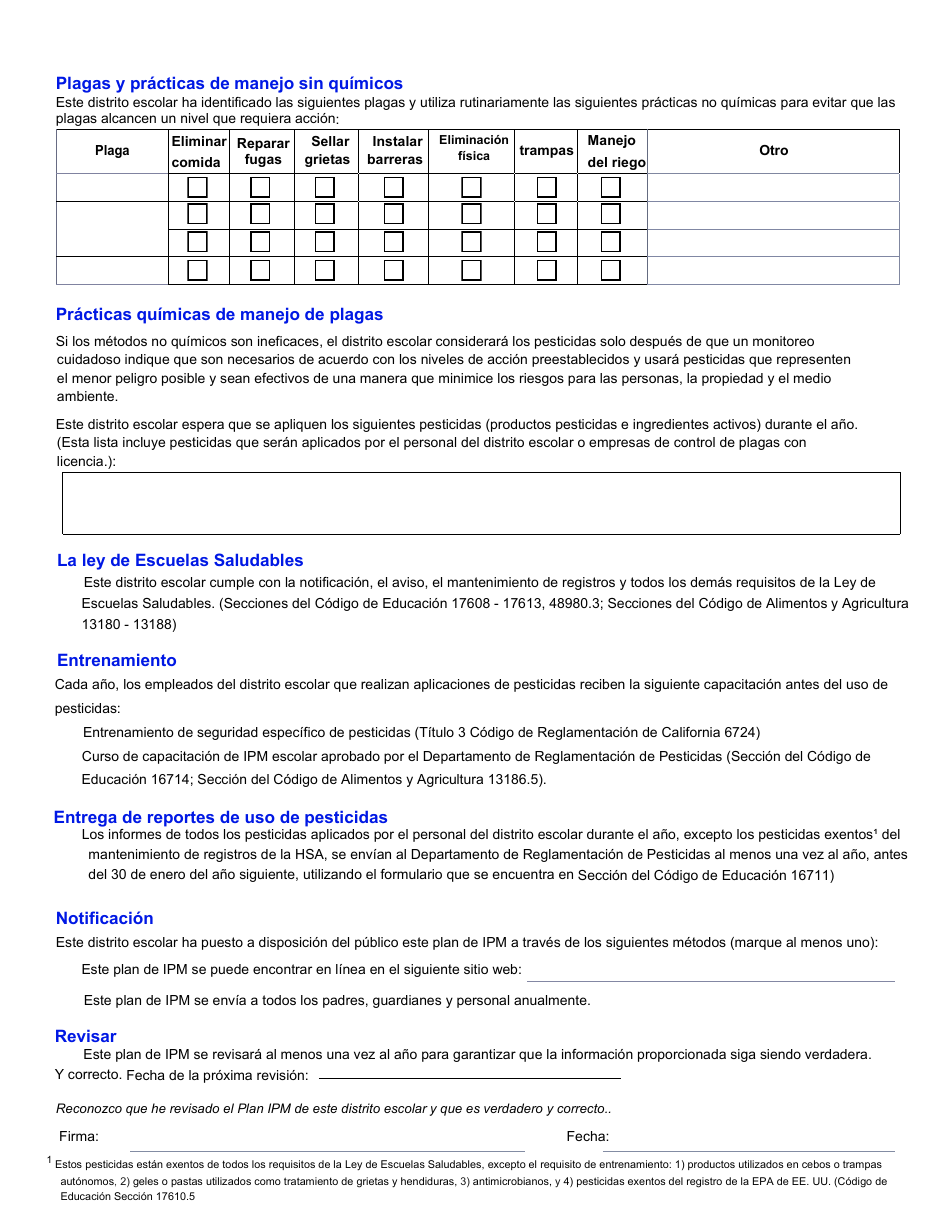 Plan De Manejo Integrado De Plagas Del Distrito Escolar - California (Spanish), Page 2