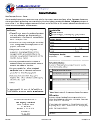 Document preview: Form PT-RVN Refund Verification - Harris County, Texas