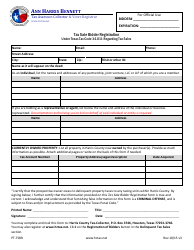 Document preview: Form PT-TSBR Tax Sale Bidder Registration - Harris County, Texas