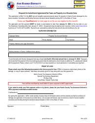 Form PT-DQP-22 -request for Installment Agreement for Taxes on Property in a Disaster Area - Harris County, Texas