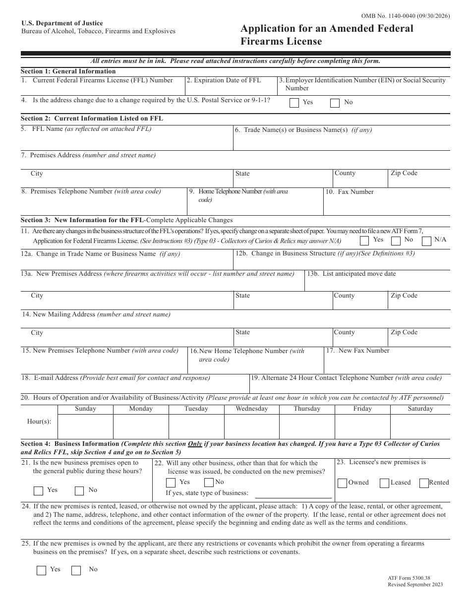 ATF Form 5300.38 Download Fillable PDF or Fill Online Application for ...